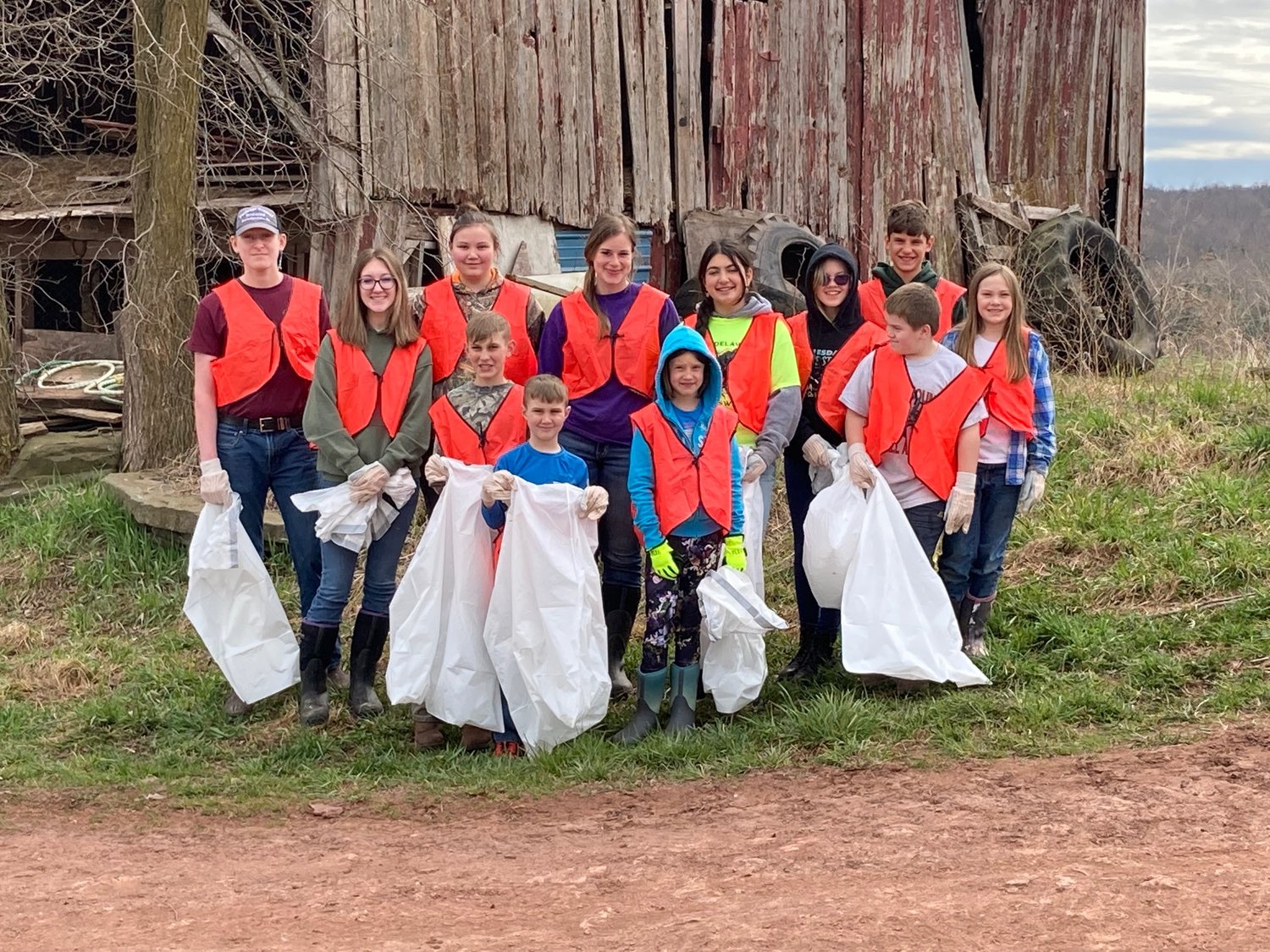The TriGal 4-H Club collected litter in April. That was just one of their many community activities.